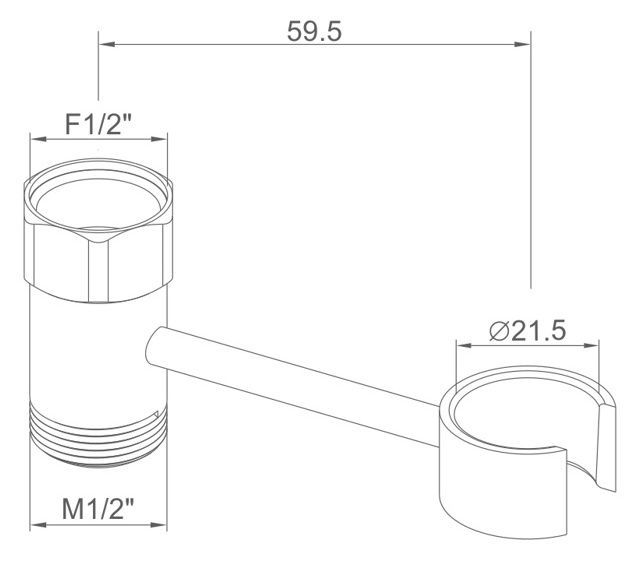 Держатель душевой лейки с креплением на смеситель Ledeme L39