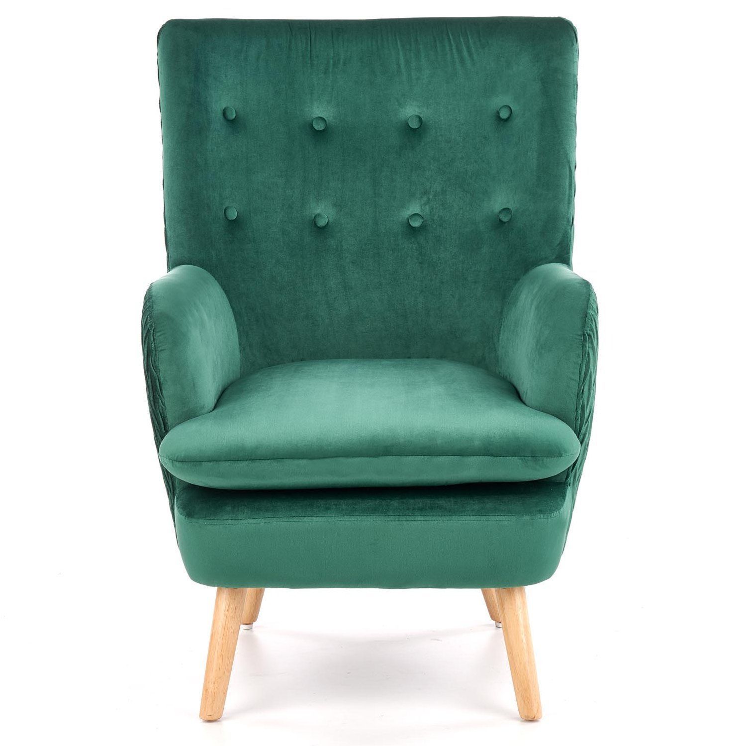 Кресло Halmar Ravel темно-зеленый/натуральный, V-CH-RAVEL-FOT-C.ZIELONY