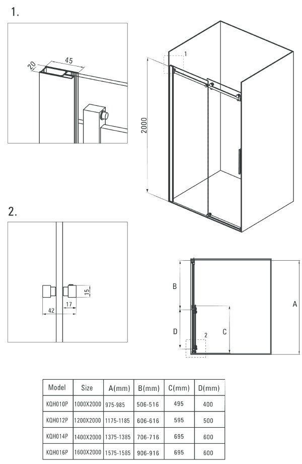 Двери для ниши раздвижные Deante Hiacynt