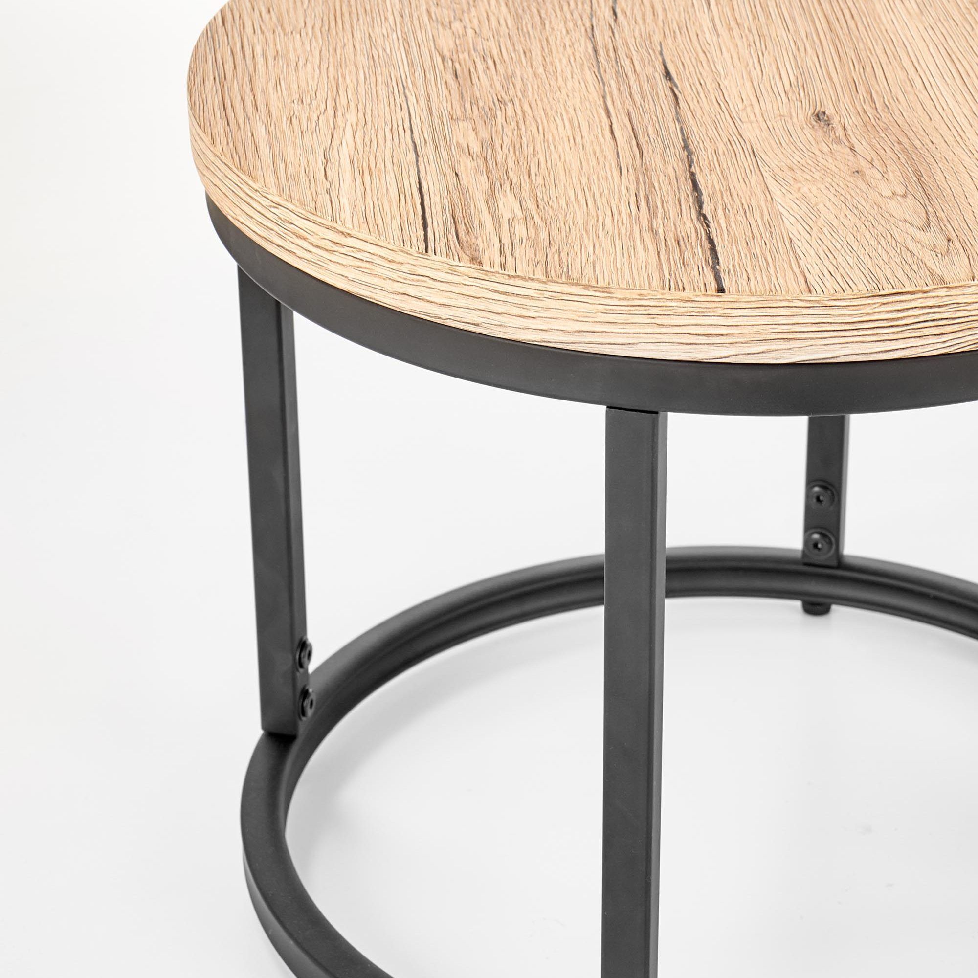 Комплект Halmar Oreo (2 стола журнальных) дуб сан ремо/черный, V-CH-OREO-LAW-DAB_SAN_REMO