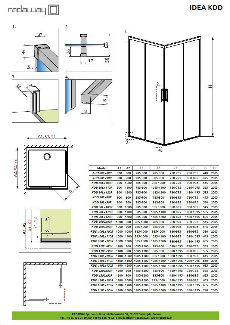 Душевая кабина Radaway Idea KDD