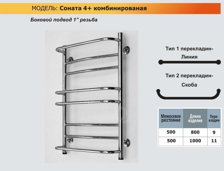 Полотенцесушитель Ростела Соната 4+