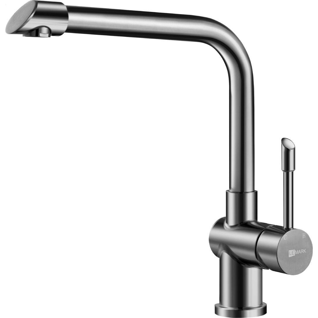 Смеситель для кухни с высоким поворотным изливом сталь Lemark Expert, LM5074S