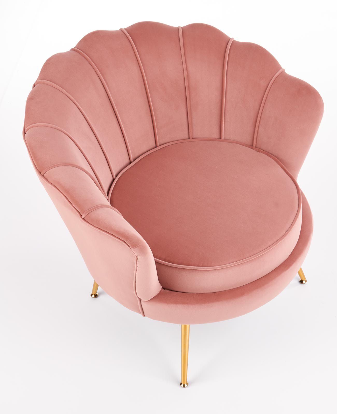Кресло Halmar Amorinito светло-розовый/золотой, V-CH-AMORINITO-FOT-J.ROZOWY