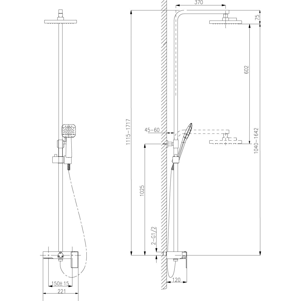 Смеситель для ванны с верх. душевой лейкой 3-функциональная лейка фиксированный излив Lemark Tropik, LM7005C