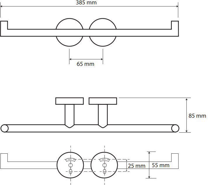 Двойной держатель туалетной бумаги Bemeta Dark, 104201070