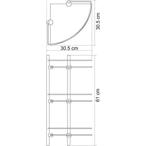 Полка стеклянная угловая, тройная WasserKRAFT, K-3133