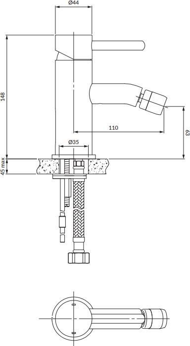 Смеситель для биде средний Omnires Y, Y1220STCR