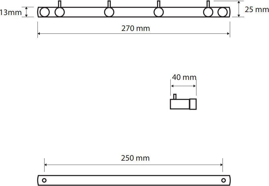 Крючок четверной Bemeta Dark, 104606100