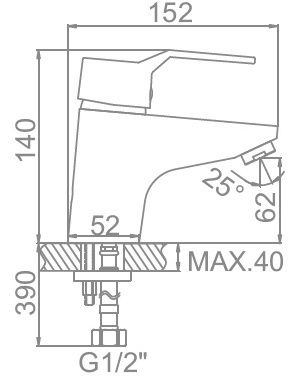 Смеситель для умывальника Ledeme L1063