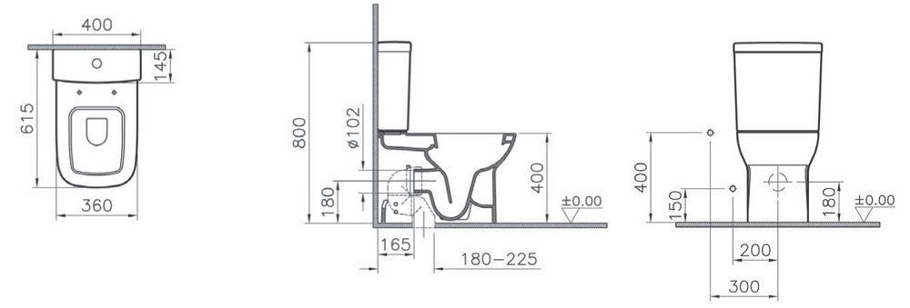 Компакт пристенный Vitra S20, 9800B003-7204