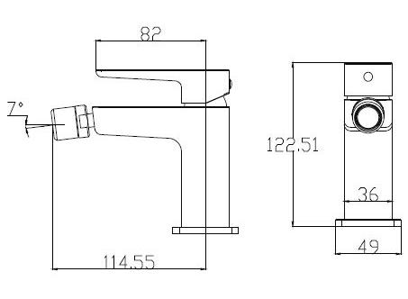 Смеситель для биде Omnires Parma, PM7420CR