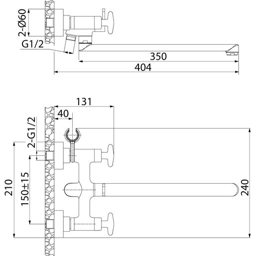 Смеситель для ванны с длинным изливом, Iddis Acros, ACRSBL2i10WA