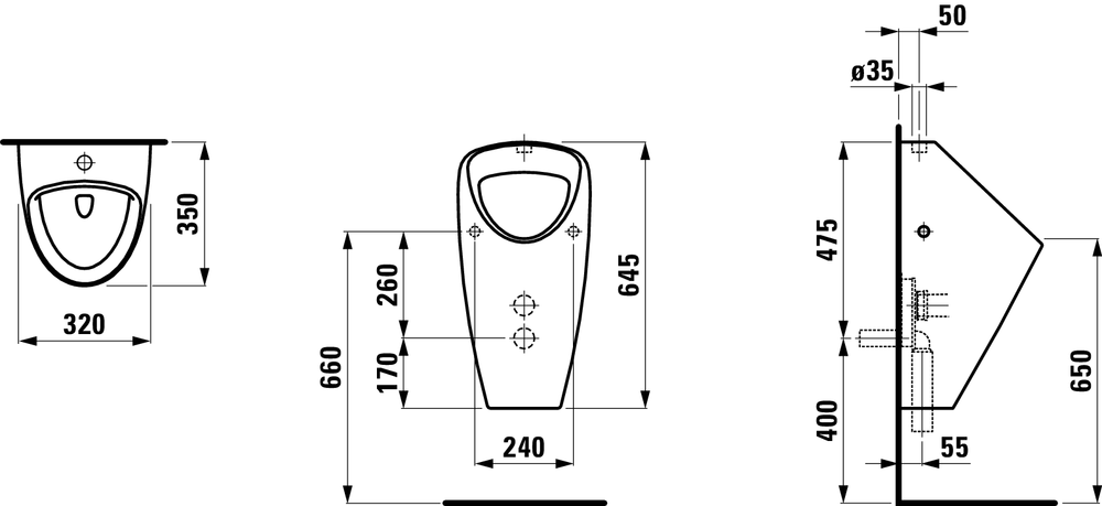 Писсуар Laufen New Carpino, 8.4206.2.000.000.1