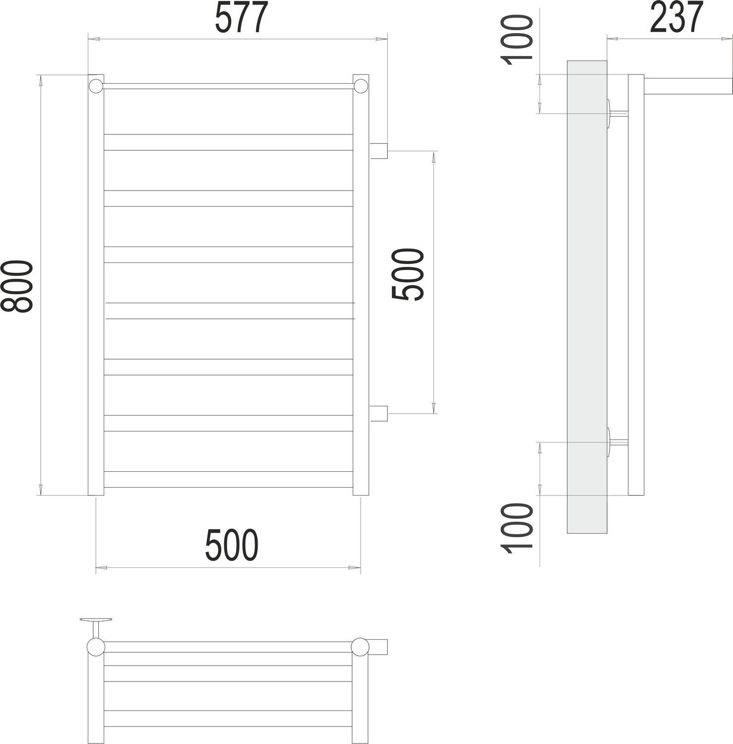 Полотенцесушитель Terminus Хендрикс П8 50x80 БП500