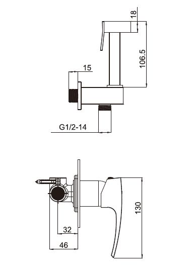 Встроенный гигиенический душ Gappo G7207
