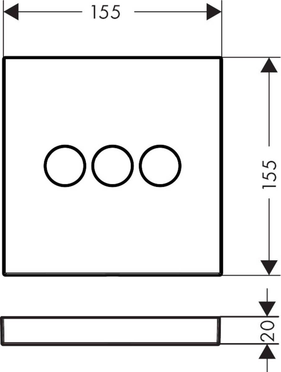 Внешняя часть переключающего вентиля Hansgrohe ShowerSelect Trio/Quattro, 15764000