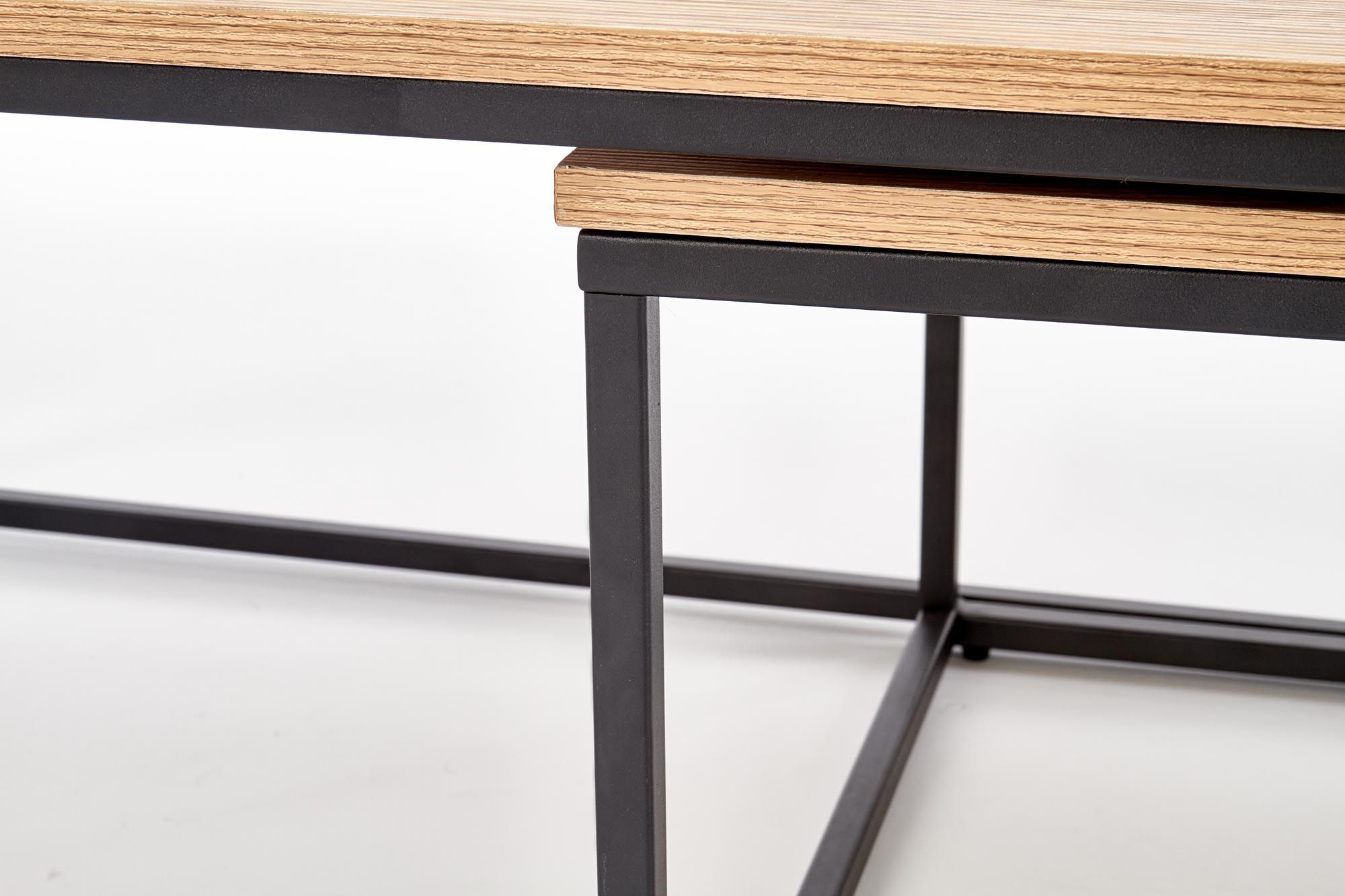 Комплект Halmar Alaska (2 стола журнальных) дуб золотой/черный, V-CH-ALASKA-LAW