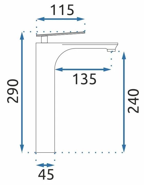 Смеситель для умывальника высокий Rea Berg Gold, REA-B2042