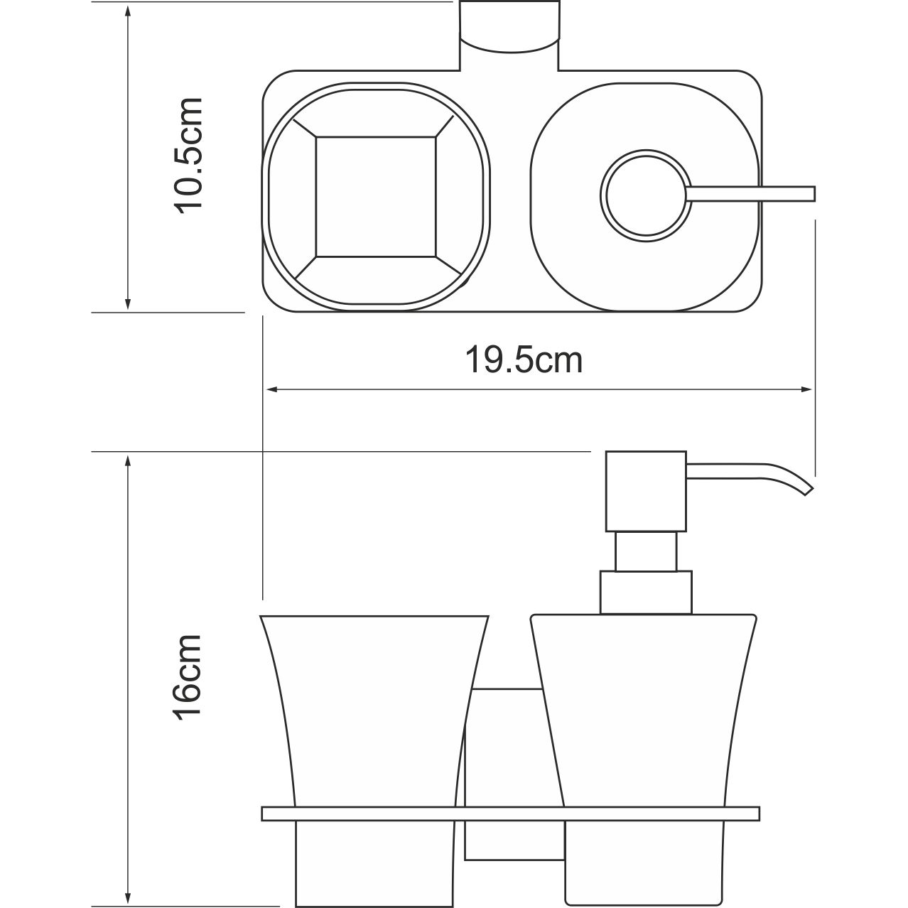 Держатель стакана и дозатора WasserKRAFT Exter, K-5289
