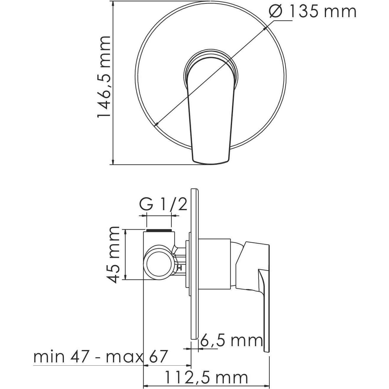 Смеситель для душа WasserKRAFT Dill, 6151
