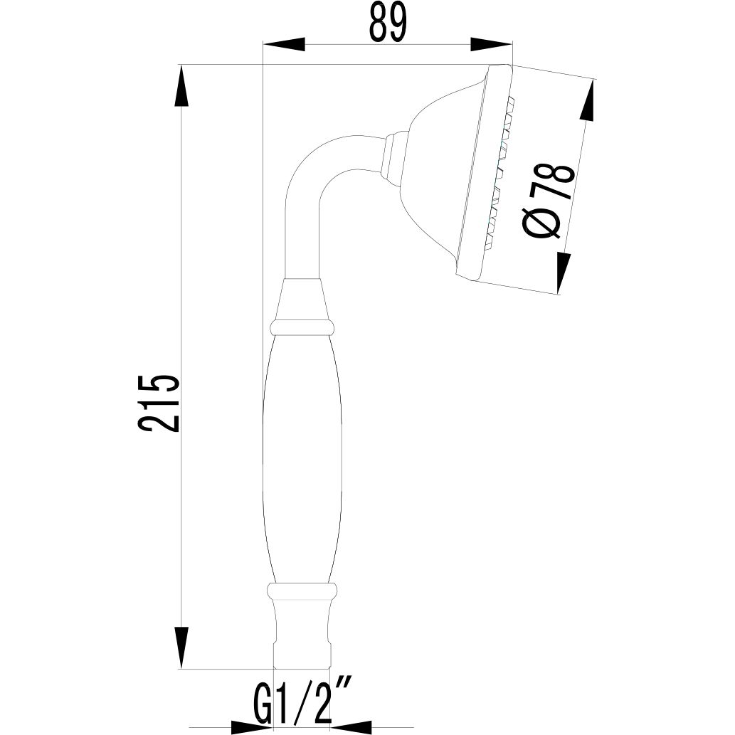 Лейка душевая 1-функциональная 78х21.5 мм Lemark Villa, LM8007C
