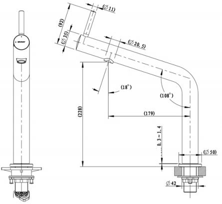Смеситель для умывальника Bravat Ozen F7354388CP