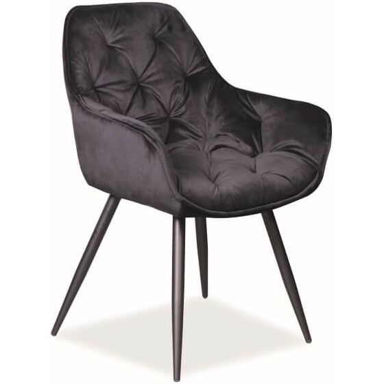 Стул кухонный Signal Cherry Velvet Bluvel 19 черный/черный мат, CHERRYVCC