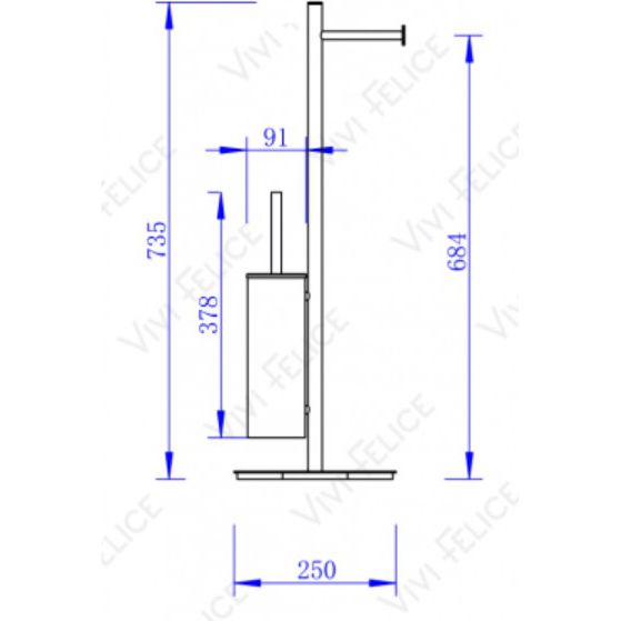 Напольная стойка с открытым бумагадержателем овальная Vivi Felice  F 0411