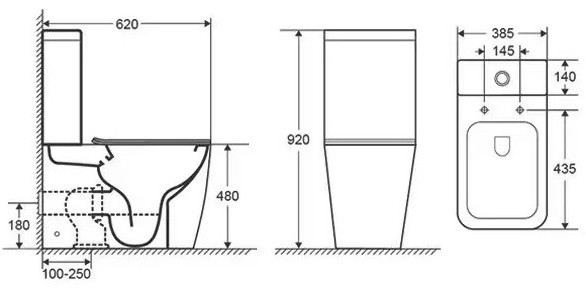 Унитаз напольный CeramaLux, 1288A