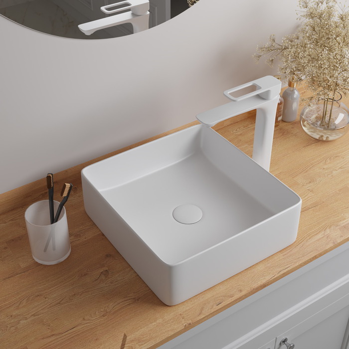 Умывальник накладной, белый глянцевый, Iddis Slide 36x36, SLIWS01i27