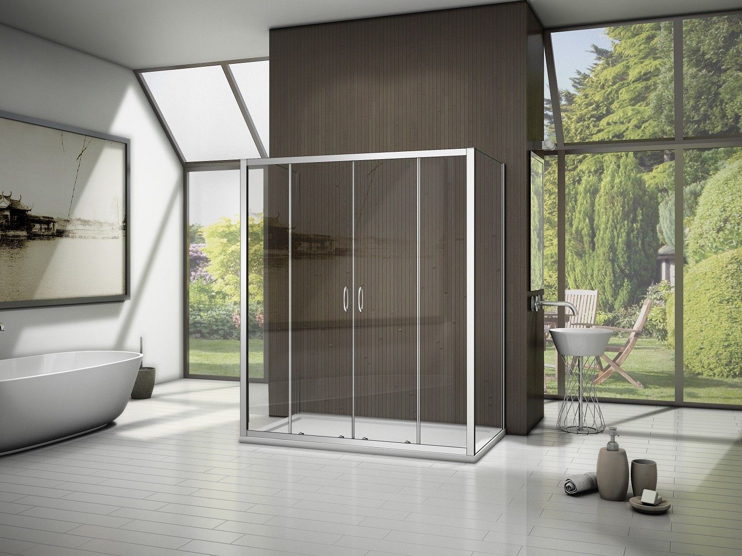 Душевой уголок Good Door Latte WTW-TD+SP+SP-170x100-C-WE