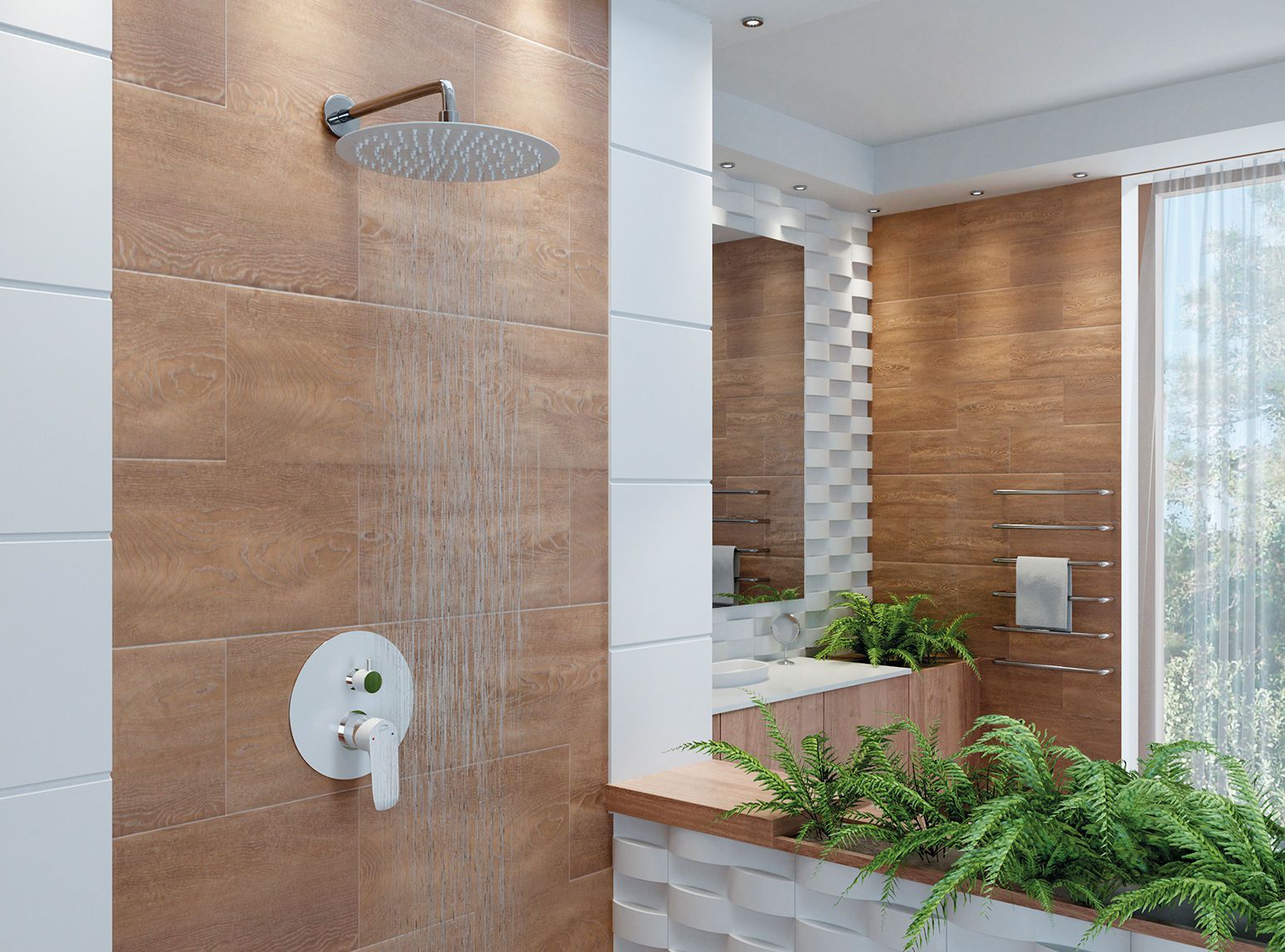 Смеситель для душа Laveo Alea скрытого монтажа на 2 потребителя хром, BLE_60PD