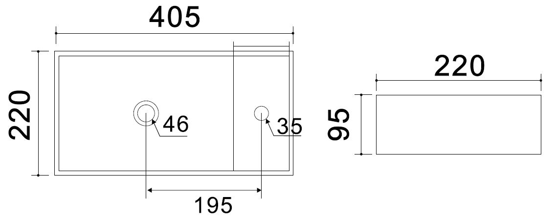 Накладной мебельный умывальник Uptrend Fika 40.5x22, TR41355