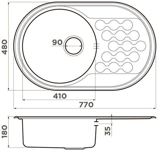 Мойка Omoikiri Kasumigaura 77-IN, 4993728