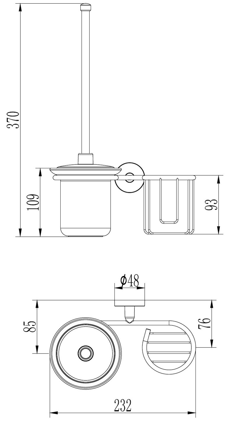 Ершик настенный с держателем для освежителя Ledeme L1710-1