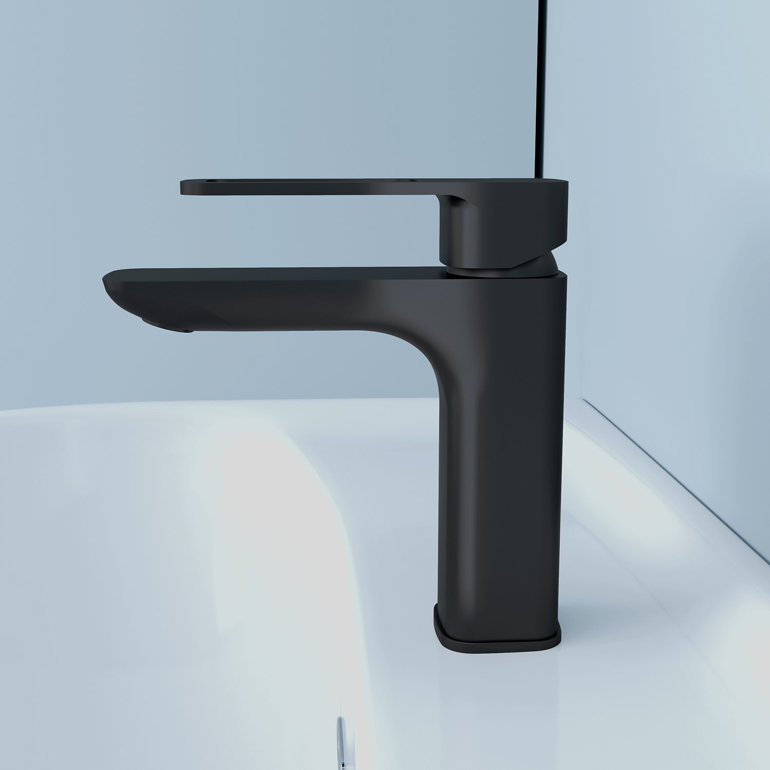 Смеситель для умывальника, черный, Iddis Slide, SLIBL00i01