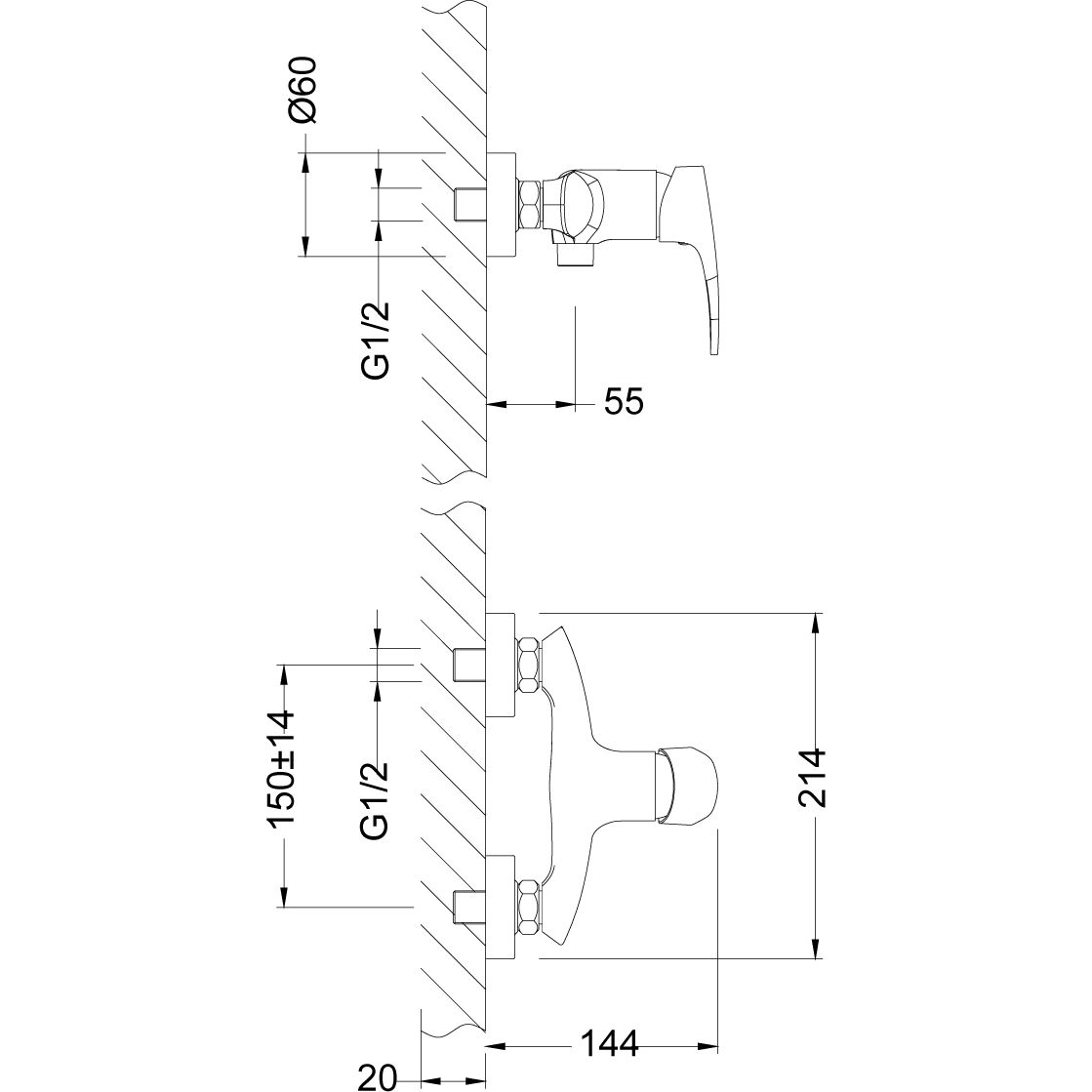 Смеситель для душа Lemark Linara, LM0403C