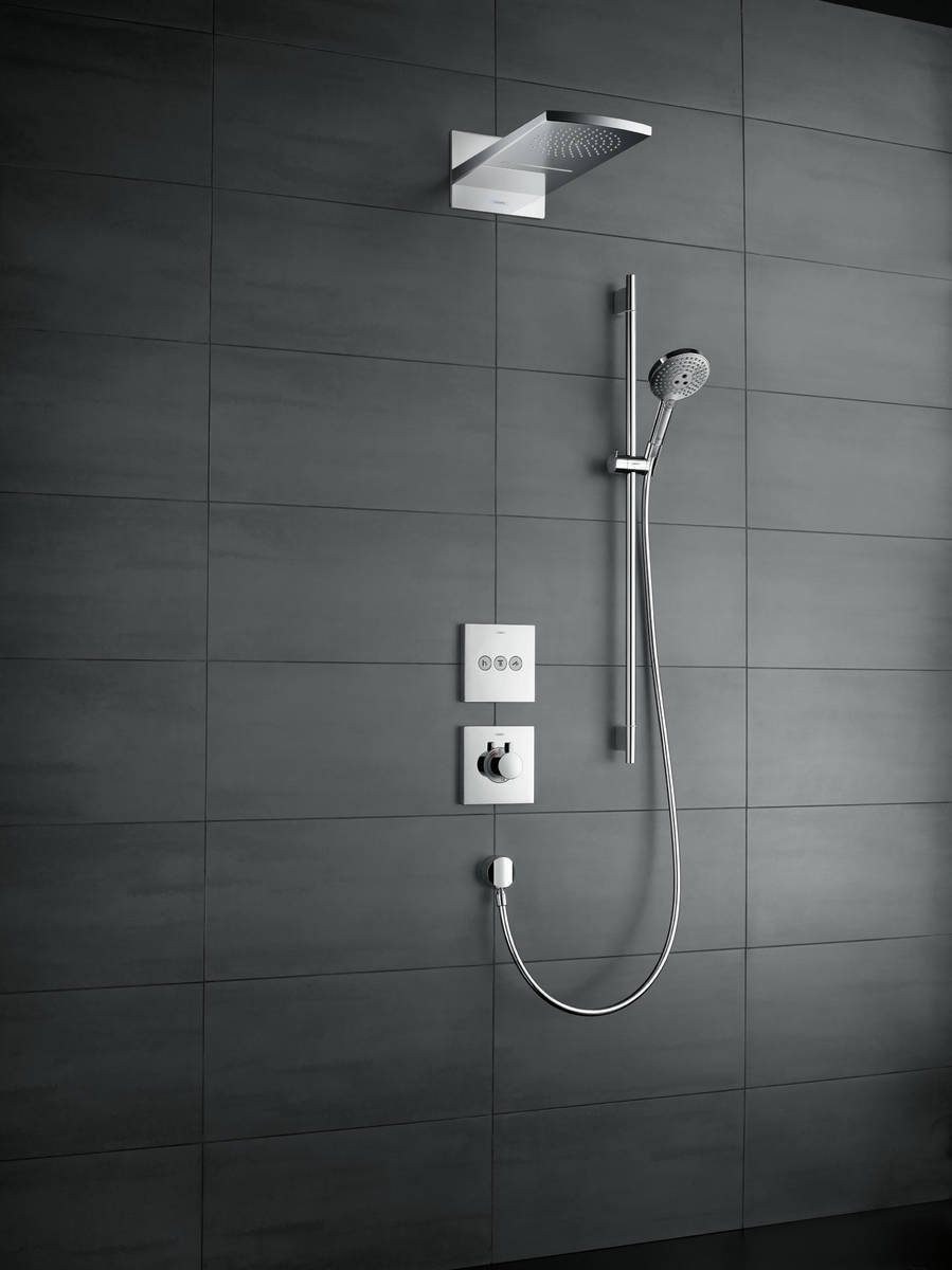 Тропический душ Hansgrohe Raindance Rainfall Overhead Shower 2jet из стены 21x44 см, 28433000