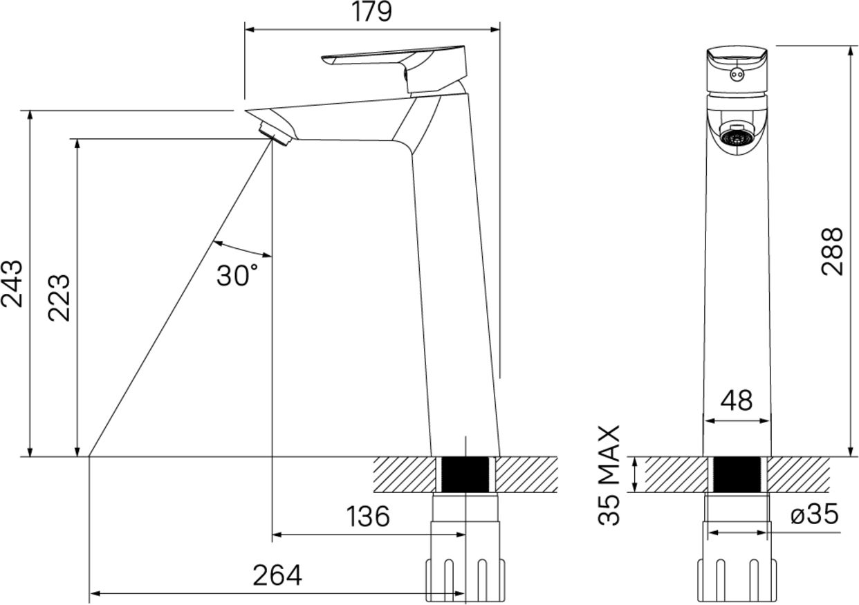 Смеситель для настольного умывальника, Iddis Cloud, CLOSB01i01