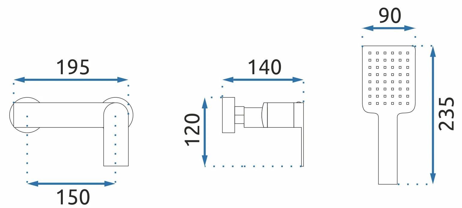 Смеситель для душа Rea Storm Gold, REA-B9984