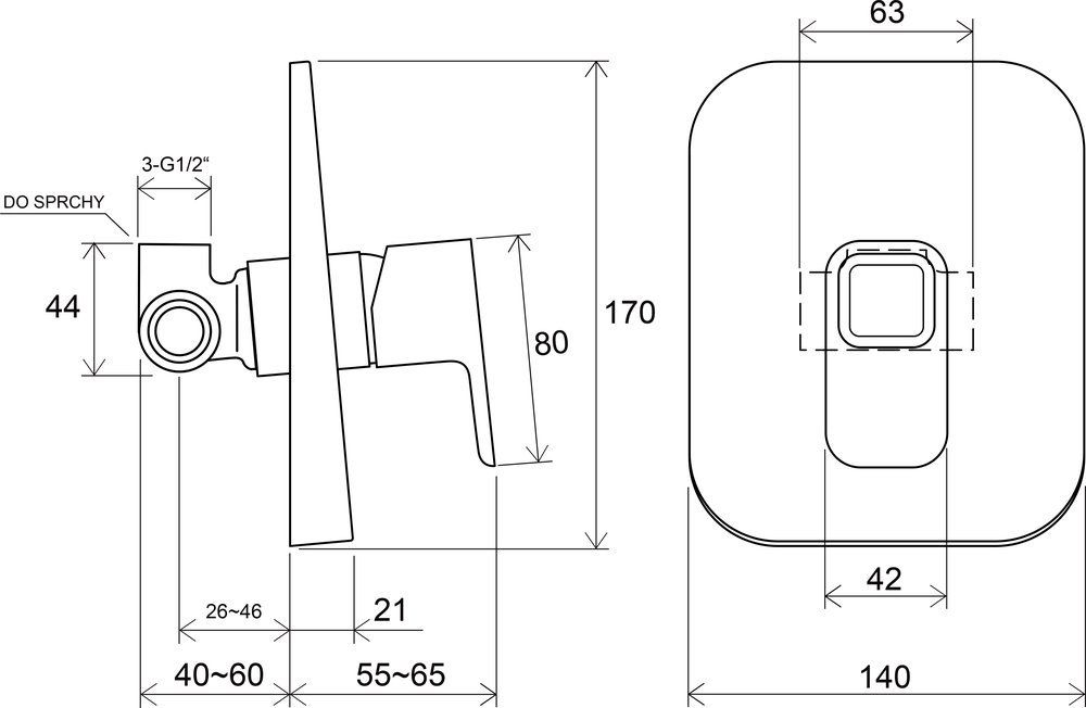 Смеситель скрытого монтажа Ravak 10° TD 062.00, X070069
