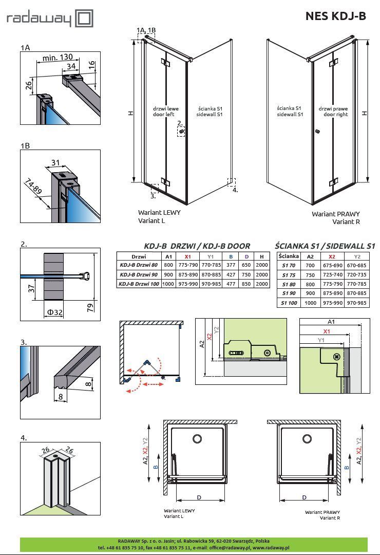 Душевая кабина Radaway Nes KDJ B