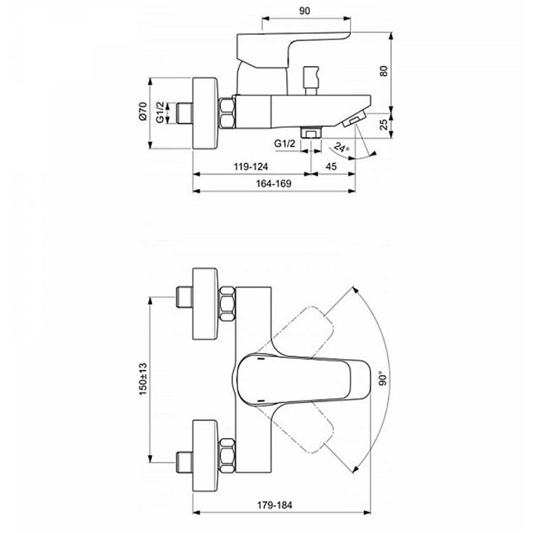 Смеситель для ванны Ideal Standard Ceraplan III, B0718AA