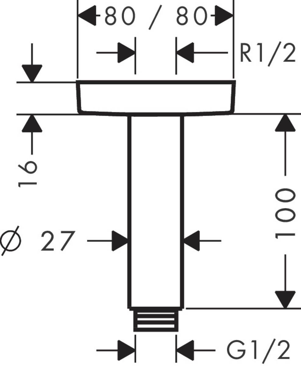 Потолочное подсоединение Hansgrohe E 100, 27467000