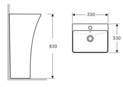 Раковина для ванной Ceramalux 33x33, G515