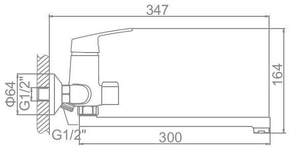 Смеситель для ванны Ledeme L2216