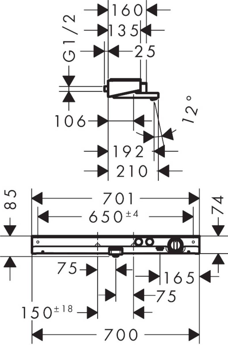 Термостат для ванны Hansgrohe ShowerTablet Select 700, 13183400
