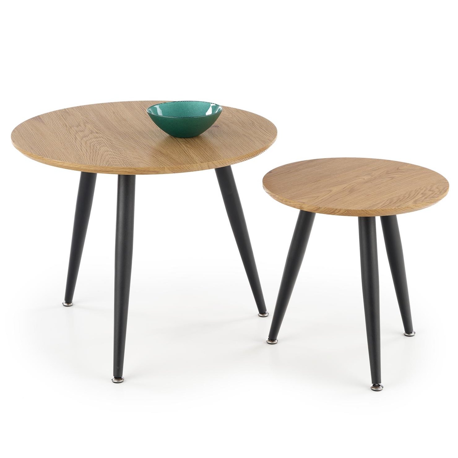 Комплект Halmar Mentona 2  (2 стола журнальных) дуб золотой/черный, 40/41 и 59/48, V-CH-MENTONA_2-LAW