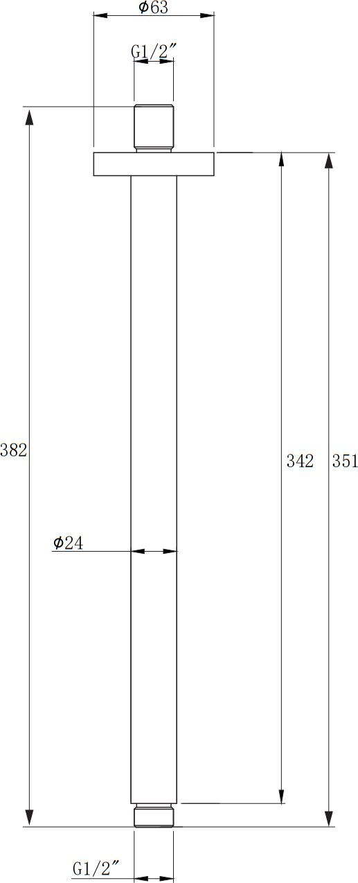Кронштейн душевой потолочный Omnires, RS21CR